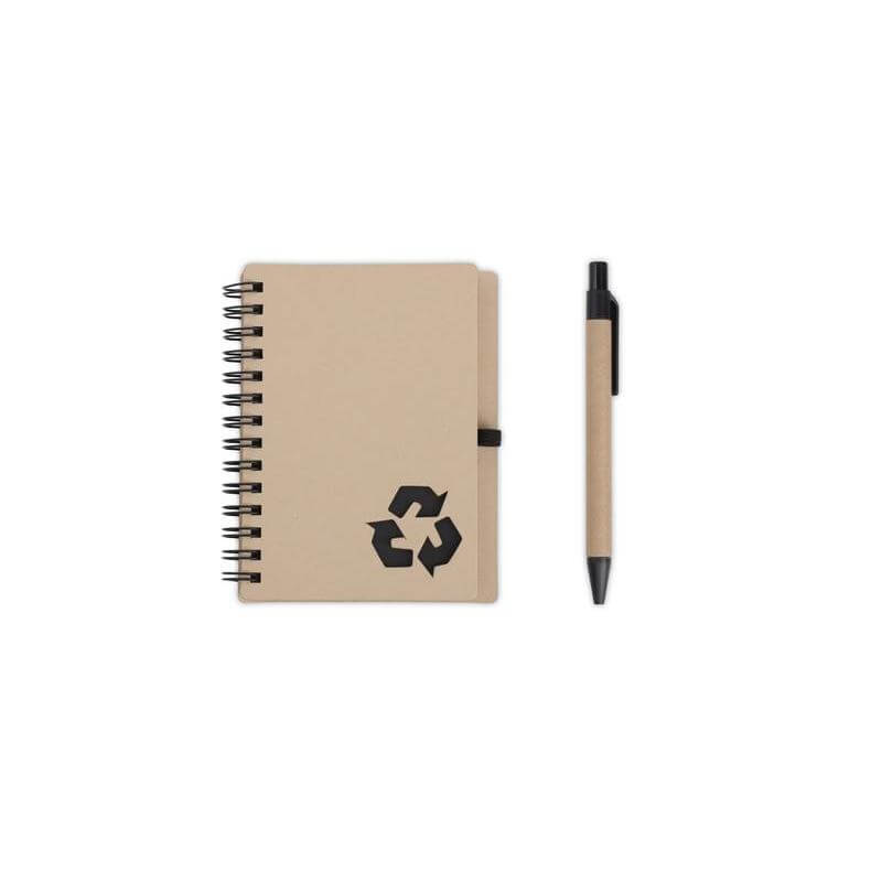 eco-neutral A6 Notepad & Pen Set with Sticky Note - Black