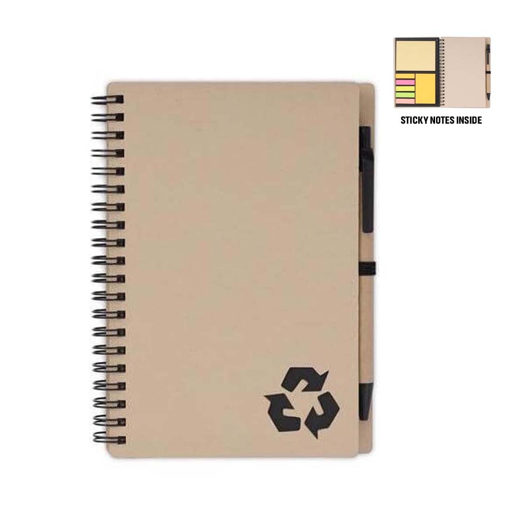 eco-neutral B6 Notepad & Pen Set with Sticky Note - Black
