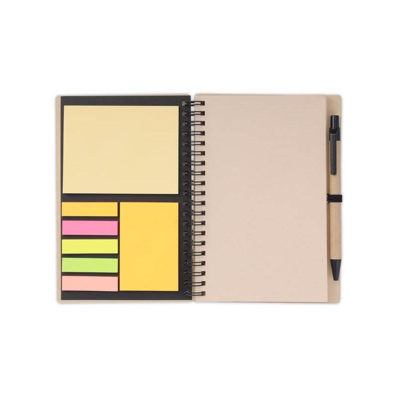 eco-neutral B6 Notepad & Pen Set with Sticky Note - Black