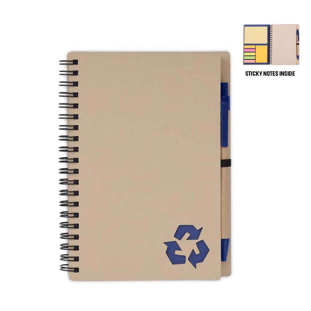eco-neutral B6 Notepad & Pen Set with Sticky Note - Navy Blue