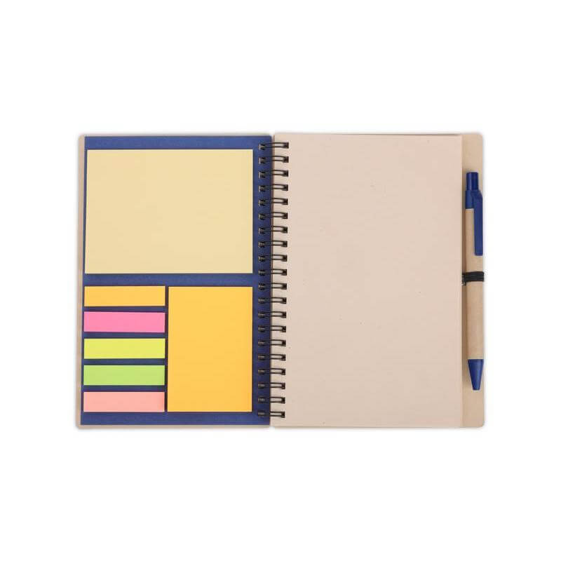 eco-neutral B6 Notepad & Pen Set with Sticky Note - Navy Blue