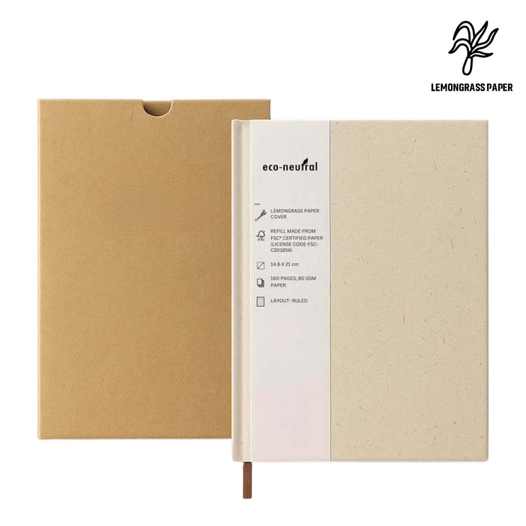 eco-neutral Lemongrass Cover A5 Notebook