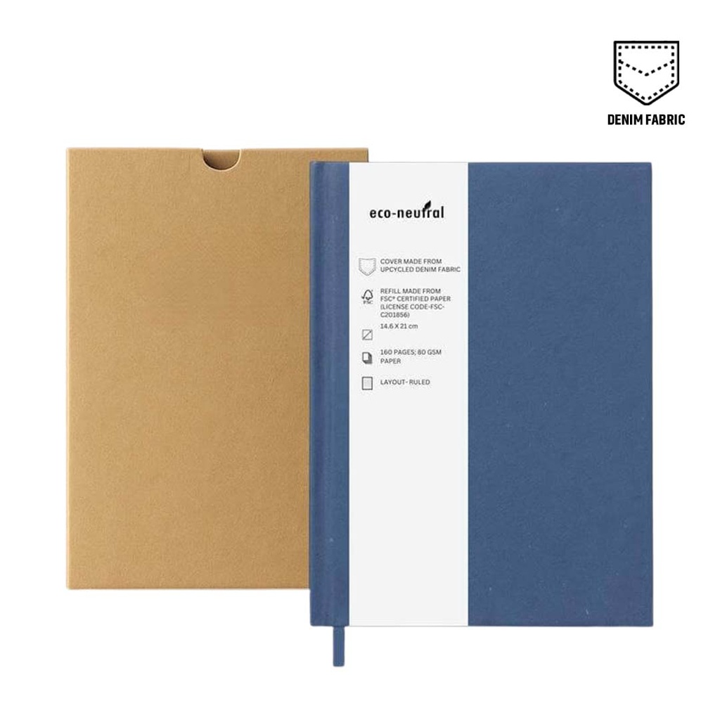 eco-neutral Denim Paper Cover A5 Notebook