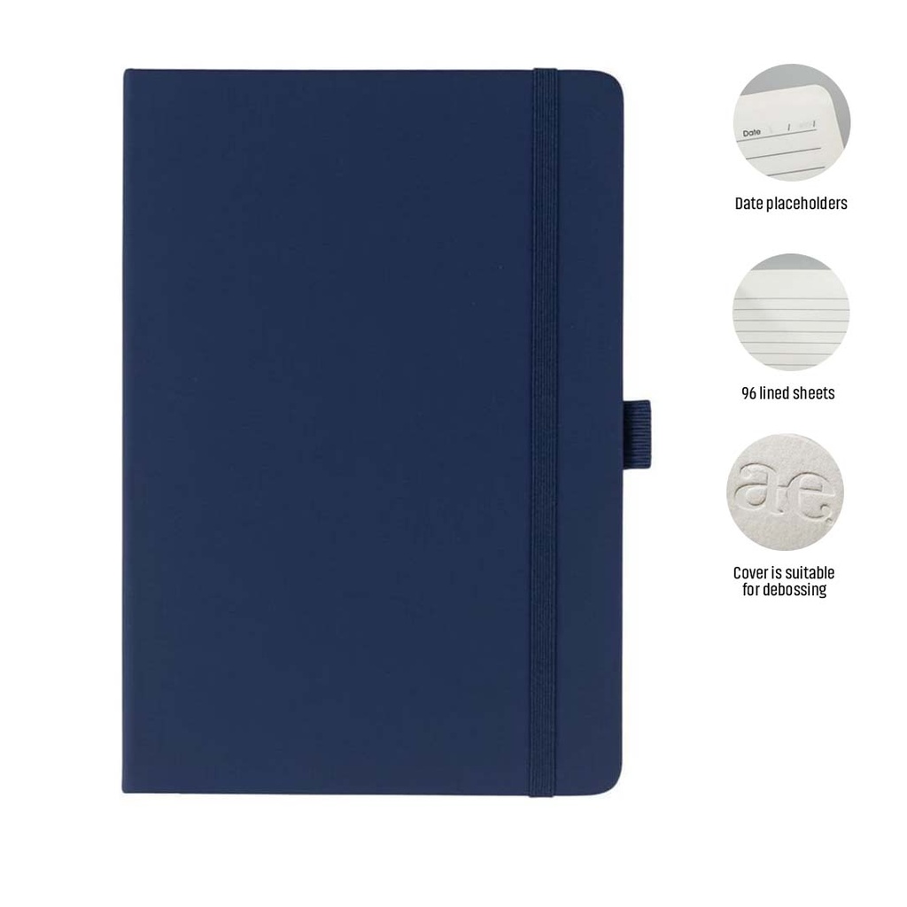 Giftology A5 PU Notebook with Pen Loop - Navy Blue