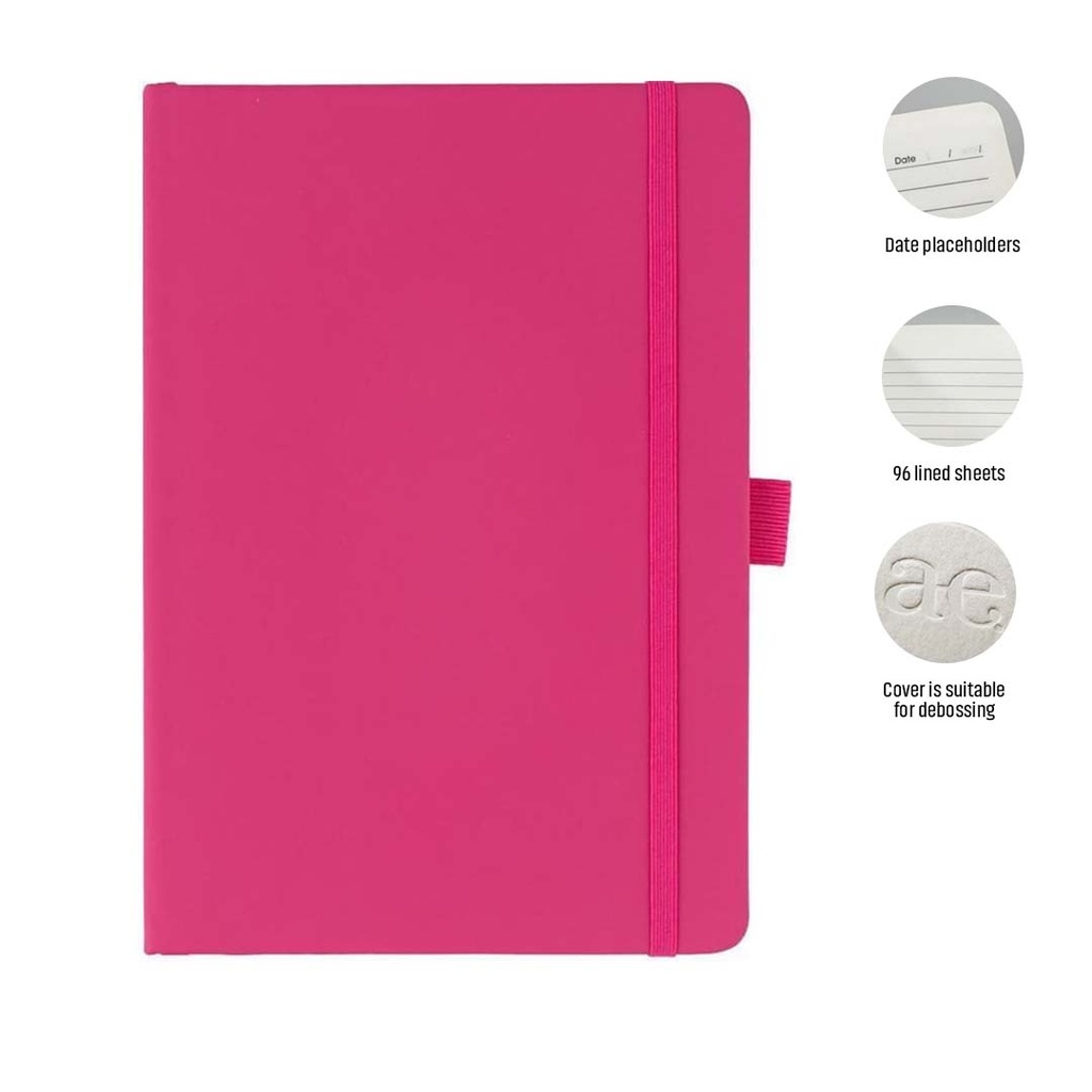 Giftology A5 PU Notebook with Pen Loop - Pink