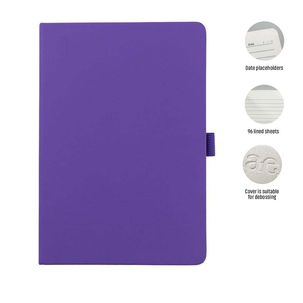 Giftology A5 PU Notebook with Pen Loop - Violet