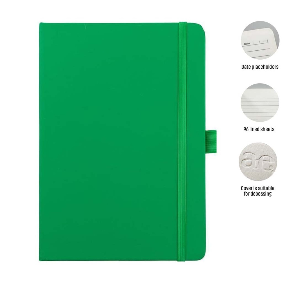 Giftology A5 PU Notebook with Pen Loop - Green