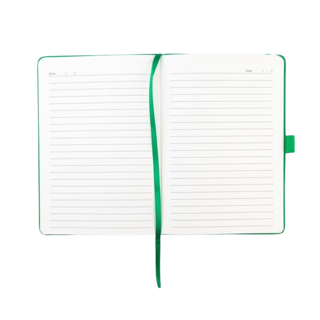 Giftology A5 PU Notebook with Pen Loop - Green