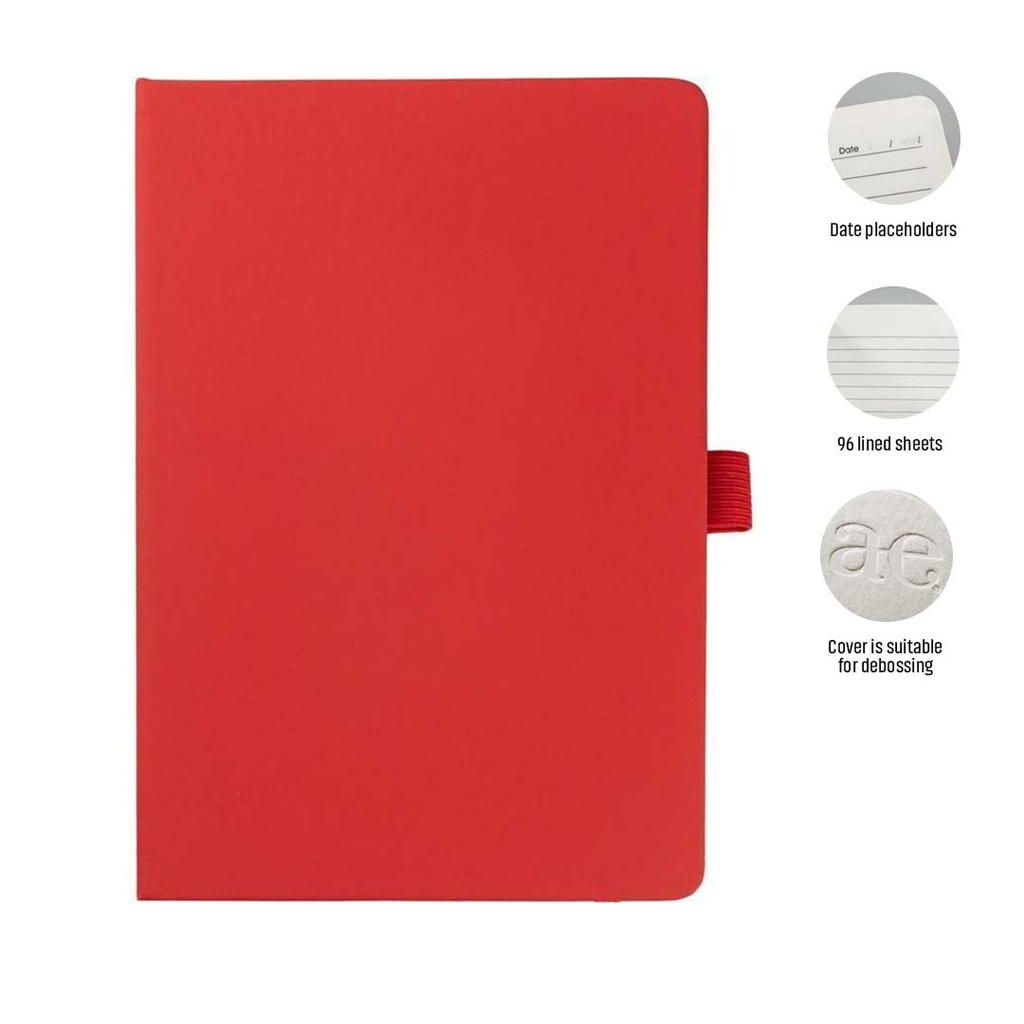 Giftology A5 PU Notebook with Pen Loop - Red