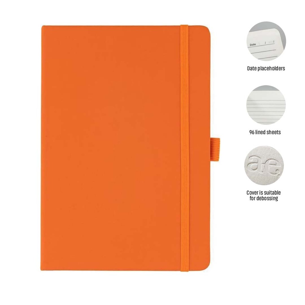 Giftology A5 PU Notebook with Pen Loop - Orange