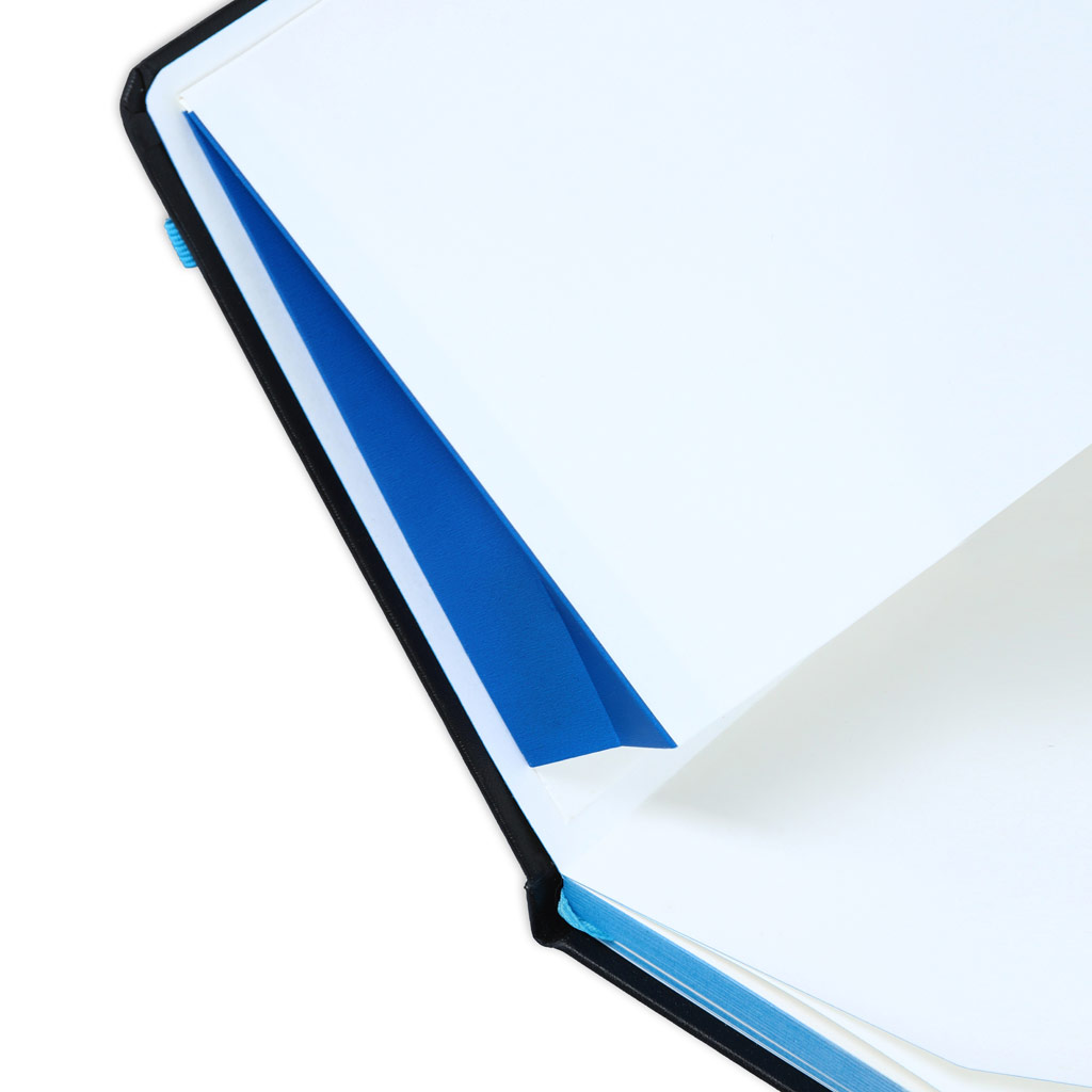SANTHOME A5 Hardcover Ruled Notebook Black-Blue