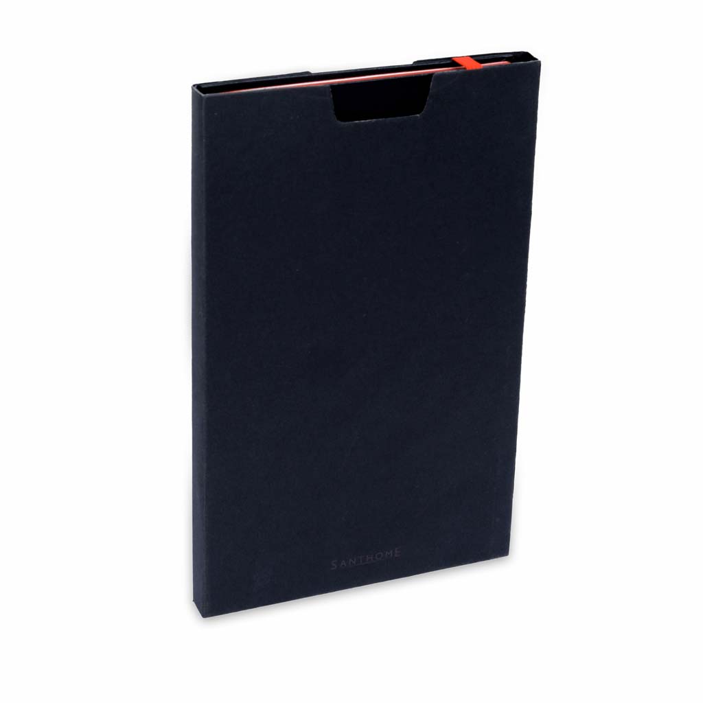 SANTHOME A5 Hardcover Ruled Notebook Black-Red