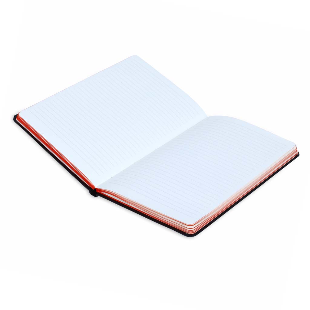SANTHOME A5 Hardcover Ruled Notebook Black-Red