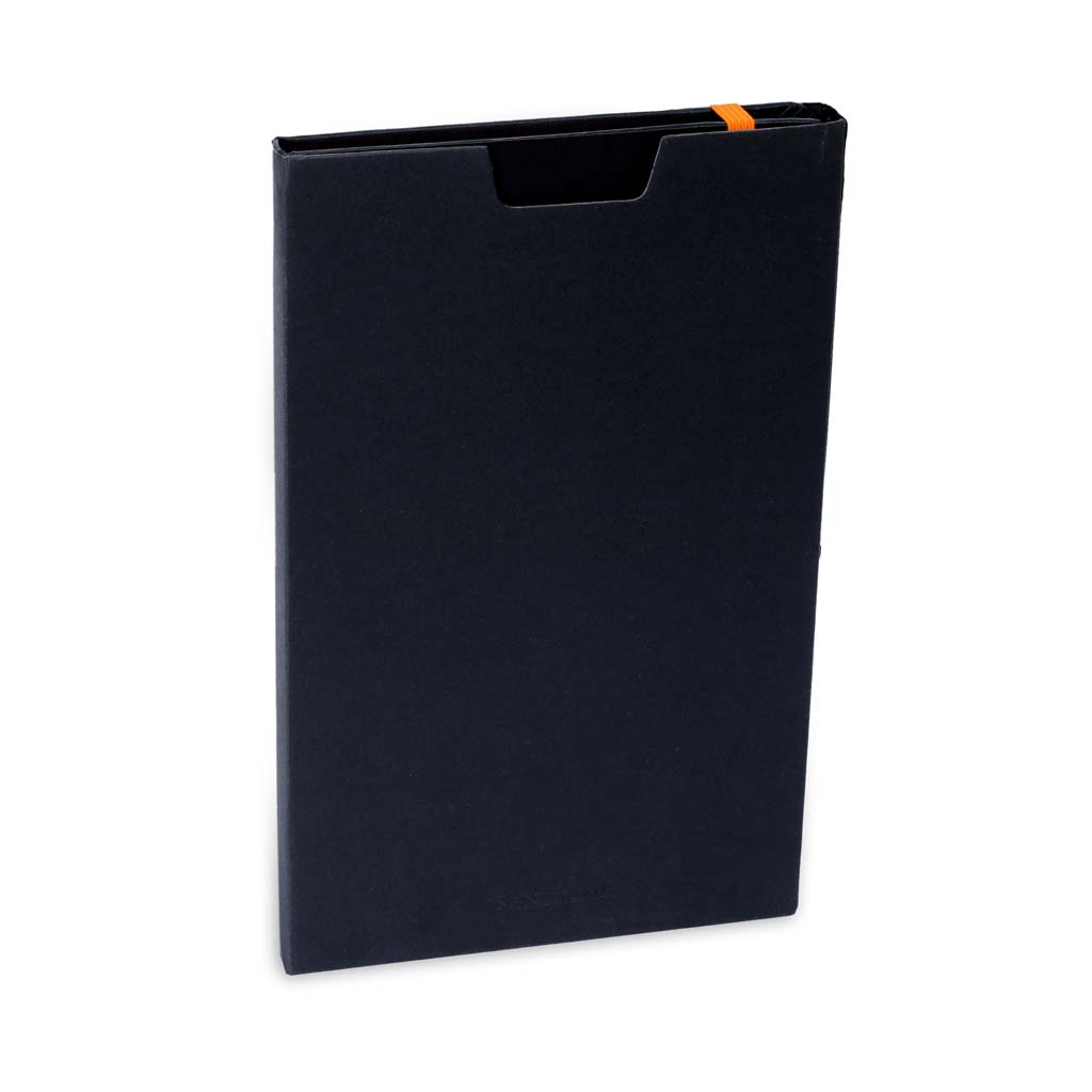 SANTHOME A5 Hardcover Ruled Notebook Black-Orange