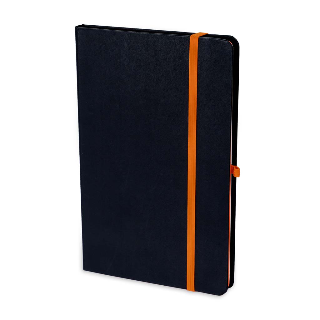 SANTHOME A5 Hardcover Ruled Notebook Black-Orange