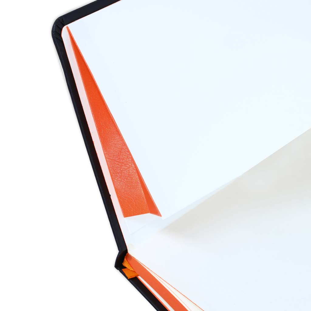 SANTHOME A5 Hardcover Ruled Notebook Black-Orange