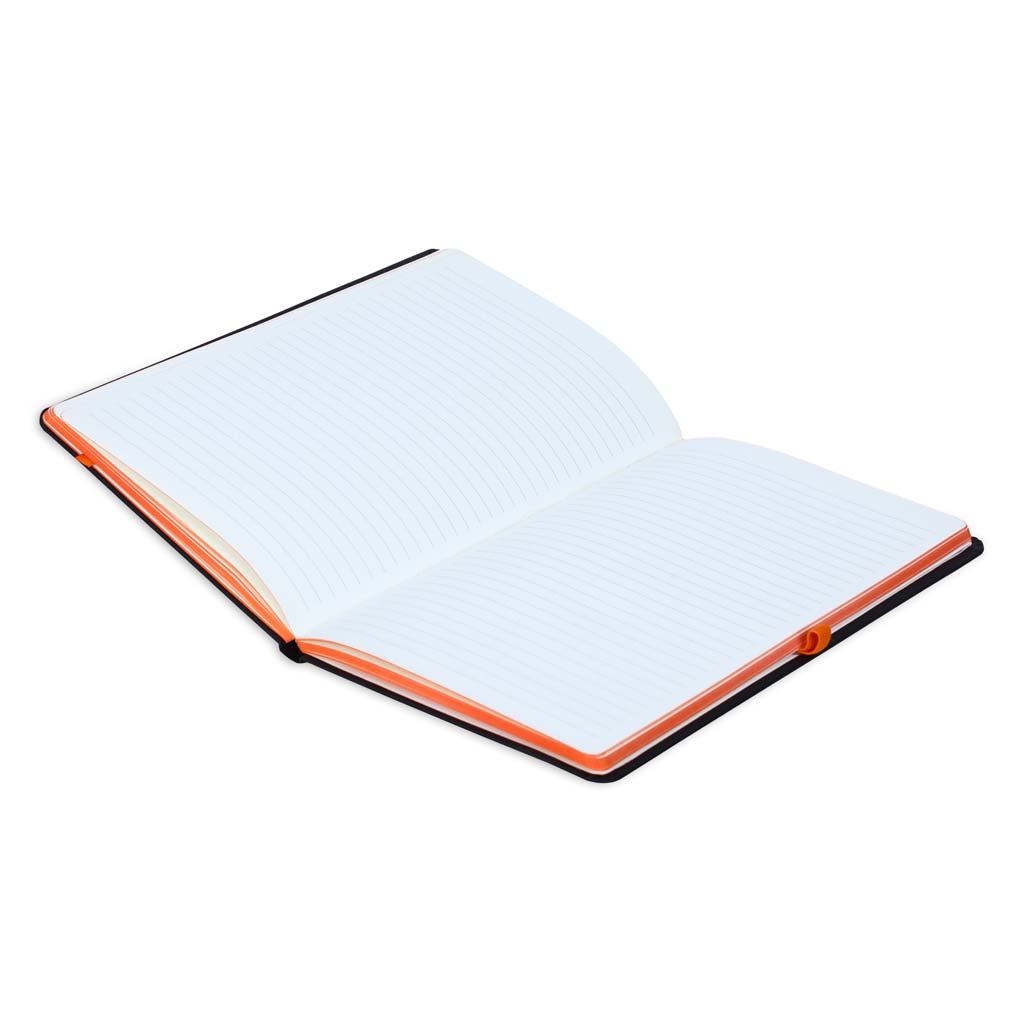 SANTHOME A5 Hardcover Ruled Notebook Black-Orange