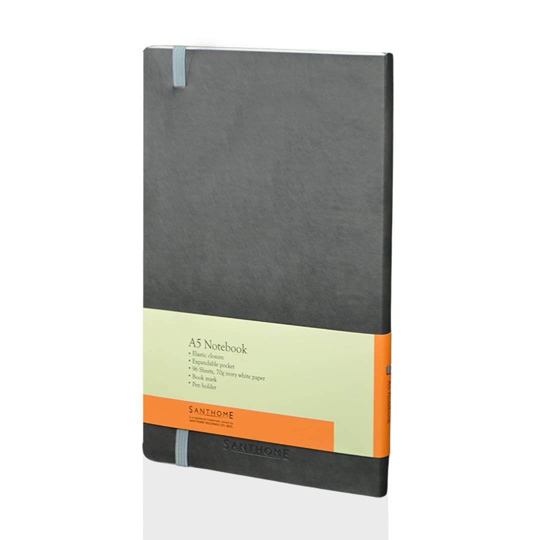 SANTHOME Softcover Ruled A5 Notebook Grey