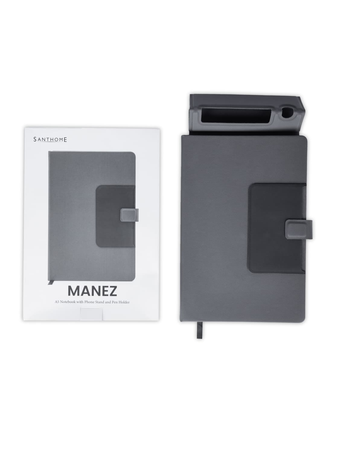Santhome A5 Notebook with Phone Stand and Pen Holder