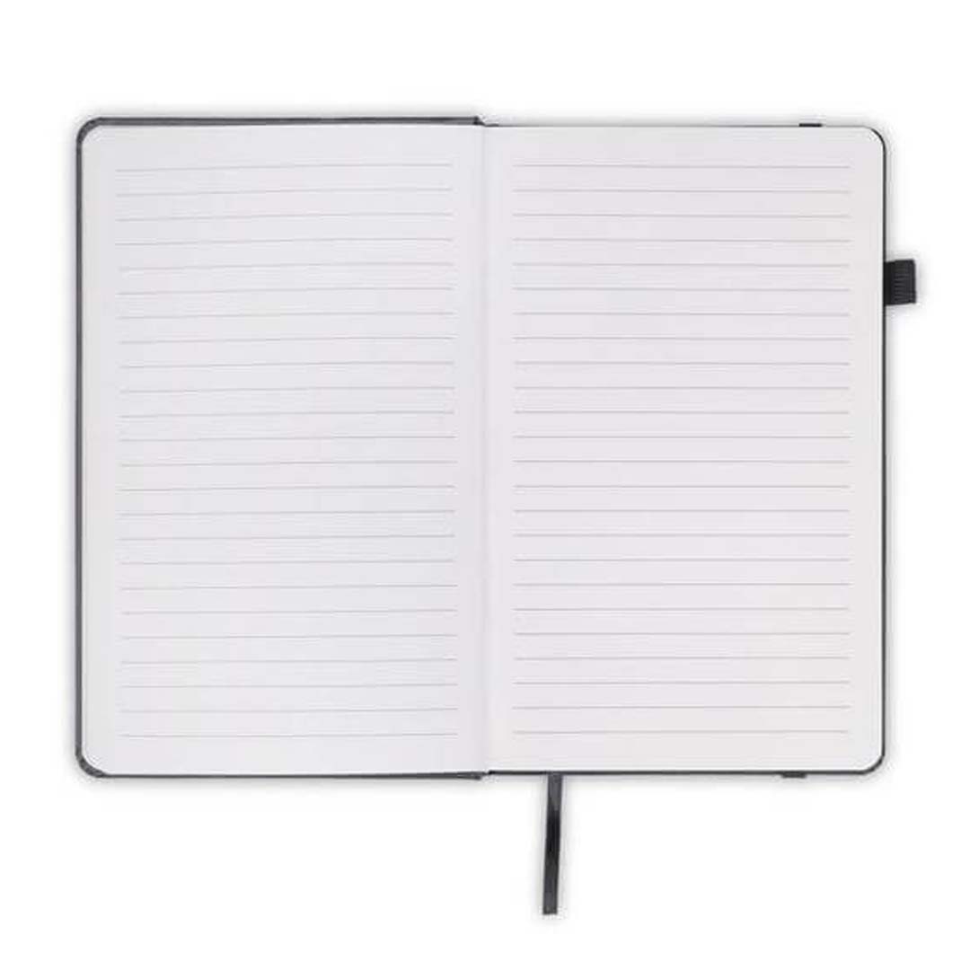 Santhome A5 PU Hard Cover Notebook with Pen Loop - Black