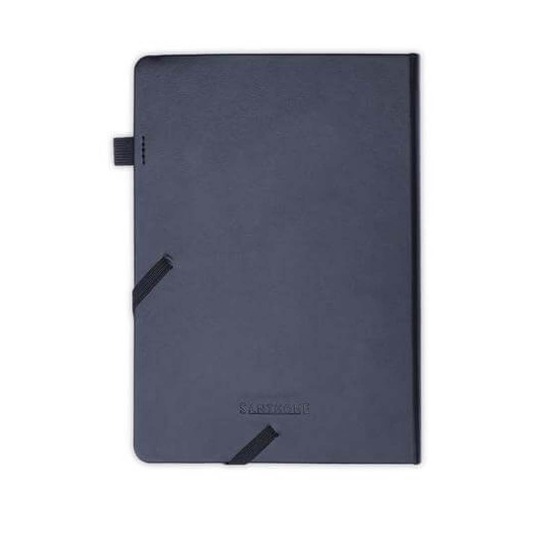 Santhome A5 PU Hard Cover Notebook with Pen Loop - Black
