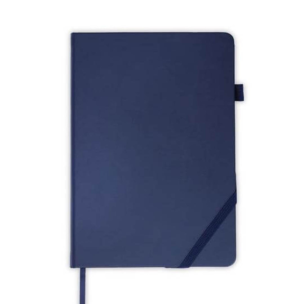 Santhome A5 PU Hard Cover Notebook with Pen Loop - Navy Blue