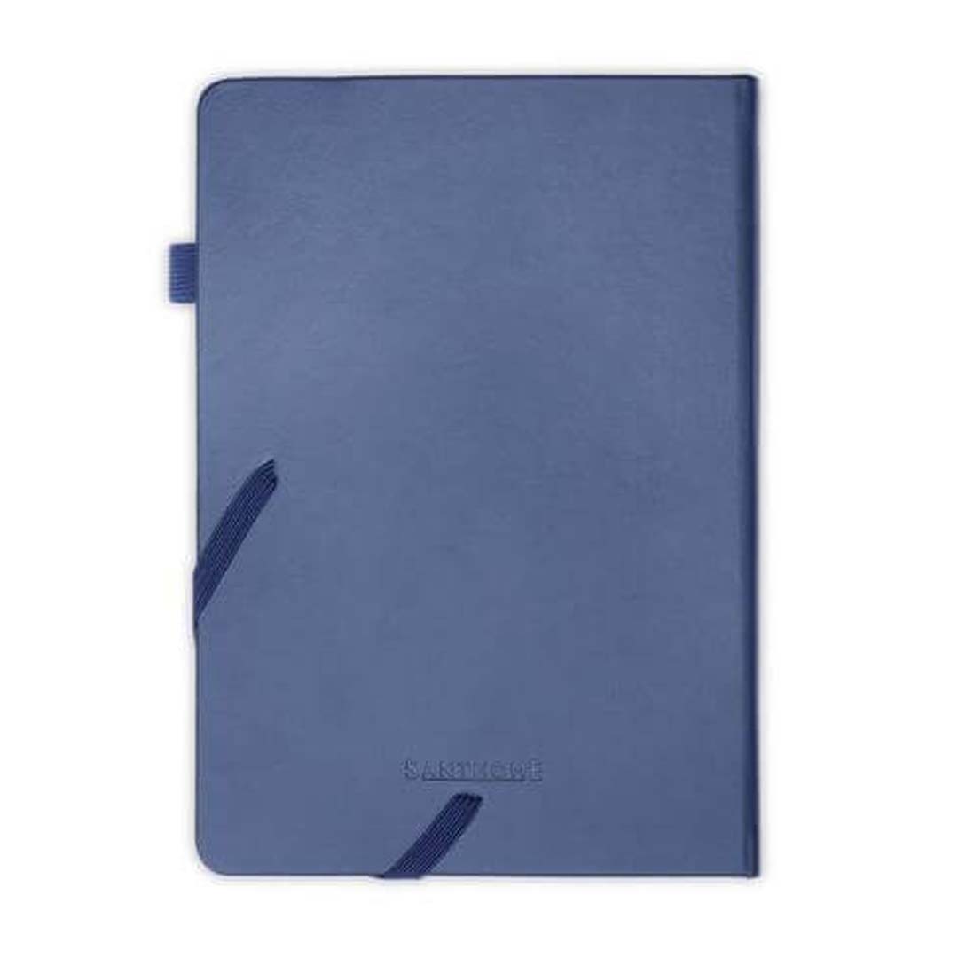 Santhome A5 PU Hard Cover Notebook with Pen Loop - Navy Blue