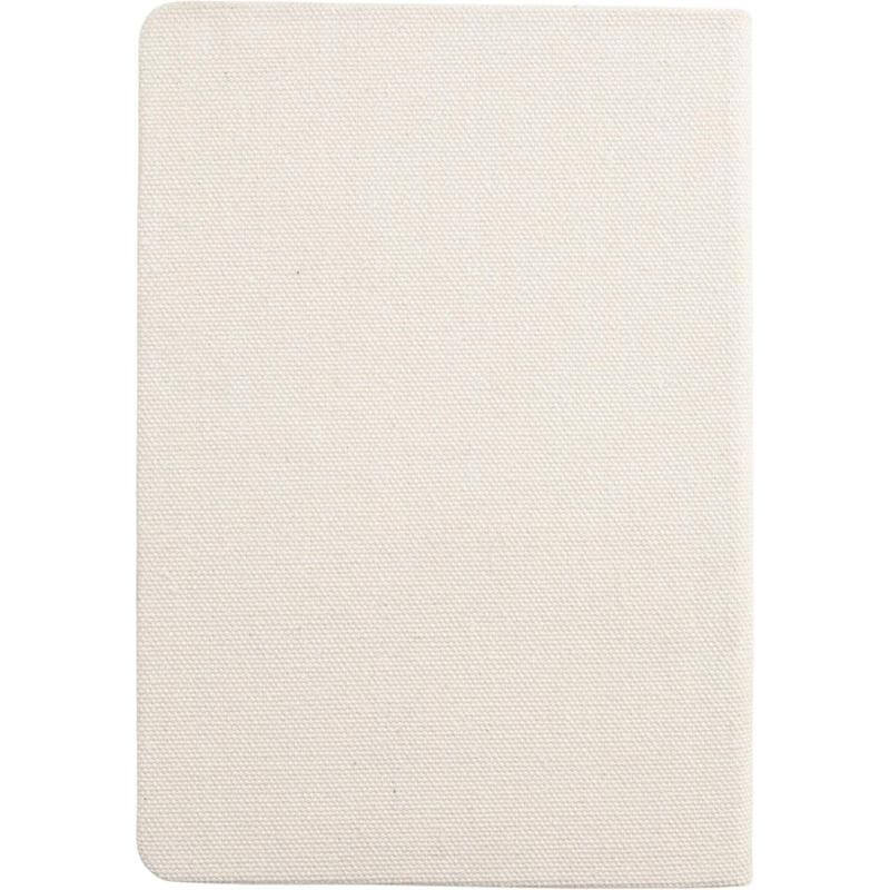 Santhome Recycled Canvas A5 Hard Cover Notebook with PU Pocket - Beige