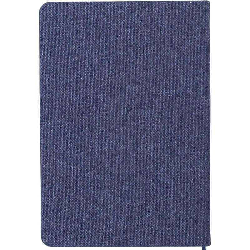 Santhome Recycled Canvas A5 Hard Cover Notebook with PU Pocket - Navy