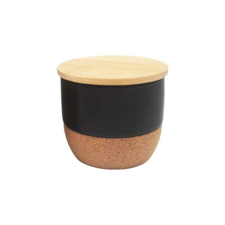 Arabic Oudh Scented Candle in Ceramic Holder with Bamboo Lid - Black