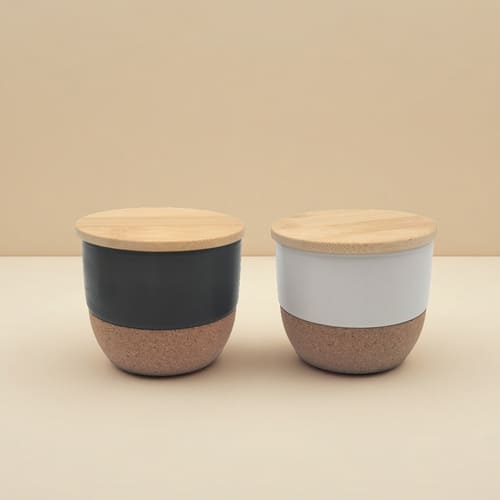 Arabic Oudh Scented Candle in Ceramic Holder with Bamboo Lid - Black