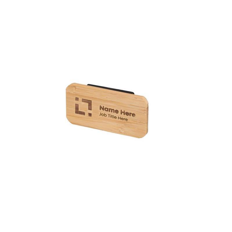 FSC-certified Sustainable Bamboo Name Badge with Magnet