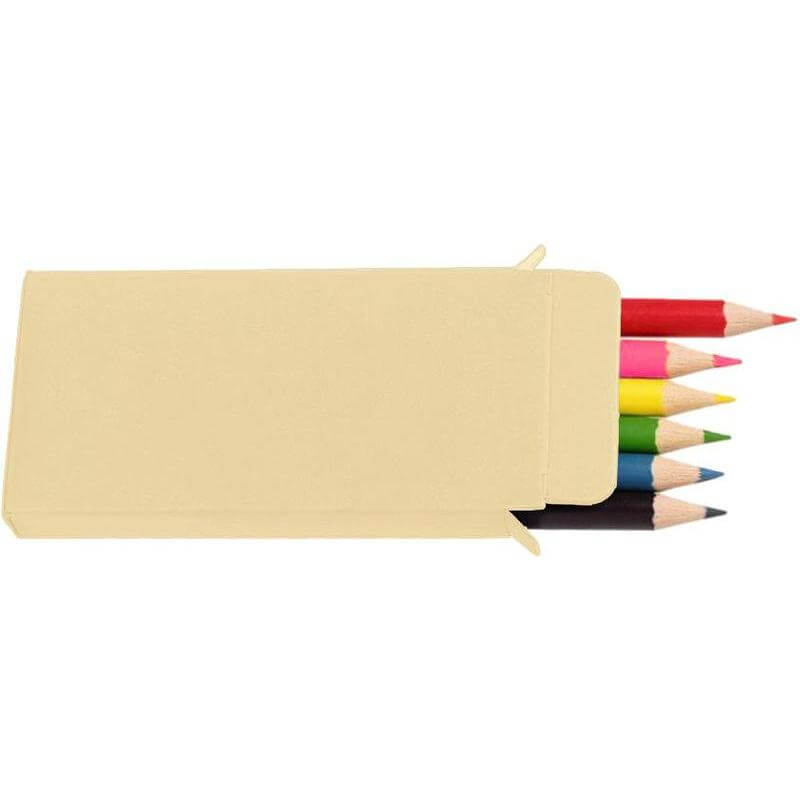 Giftology Set of Color Pencils & Crayons in Lemongrass Paper Box