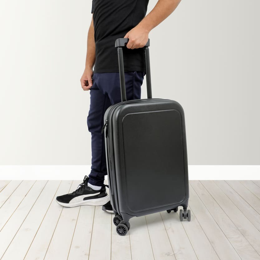 SANTHOME Foldable Cabin Trolley Bag - Black Matt Finish