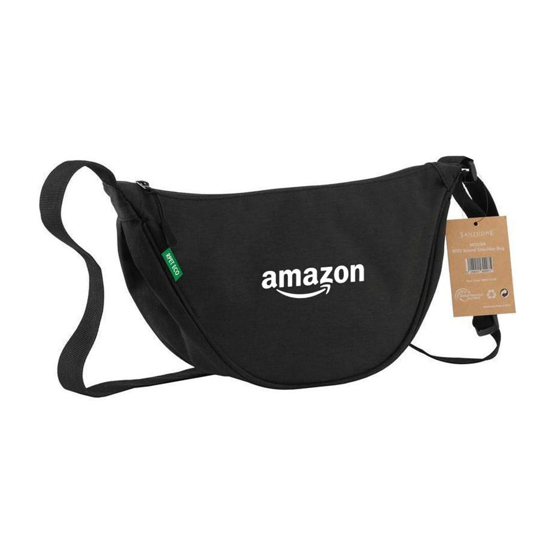 GRS Recycled Half Moon Sling Bag - Black