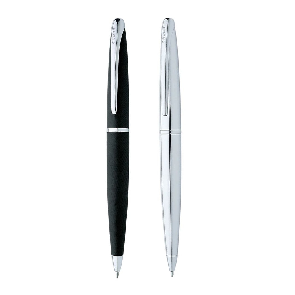 Cross ATX® Basalt Black with Polished Chrome Appointments Ballpoint Pen (Blue Ink)