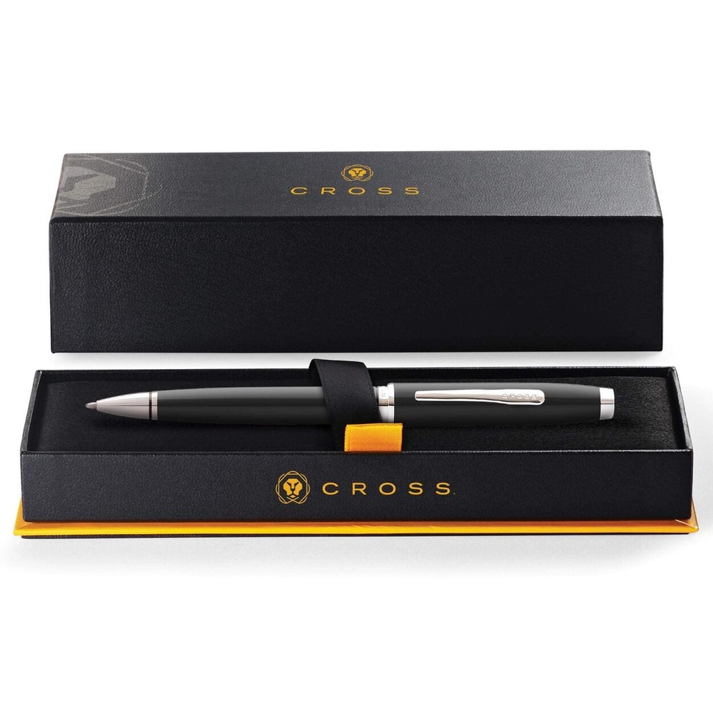 Cross Coventry Black Lacquer with Polished Chrome Appointments Ballpoint Pen (Blue Ink)