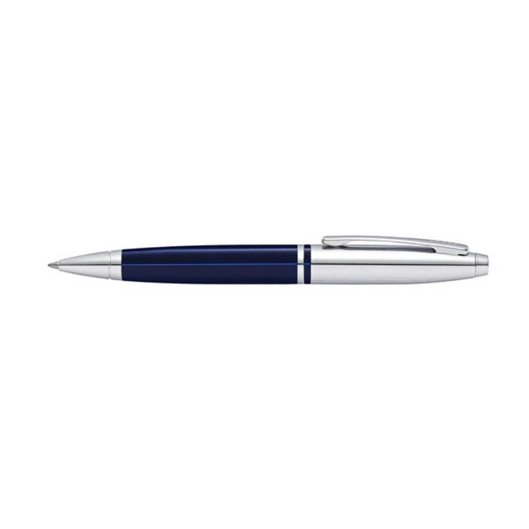 Cross Calais™ Chrome/Blue Lacquer with Polished Chrome Appointments Ballpoint Pen  (Blue Ink)