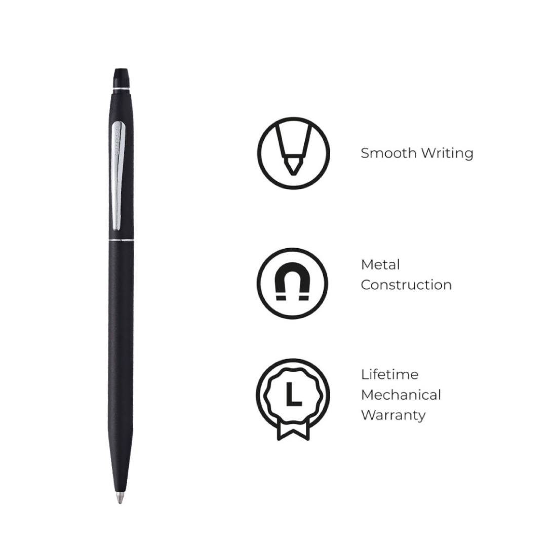 Cross Click™ Classic Black Ballpoint Pen (Blue Ink)