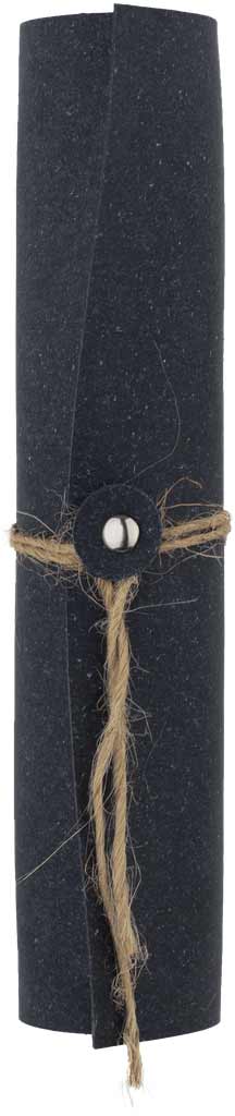 eco-neutral Metal Pen with Recycled Leather Barrel - Black