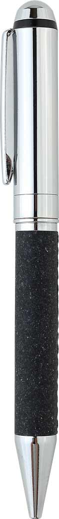 eco-neutral Metal Pen with Recycled Leather Barrel - Black