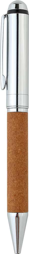 eco-neutral Metal Pen with Recycled Leather Barrel - Brown