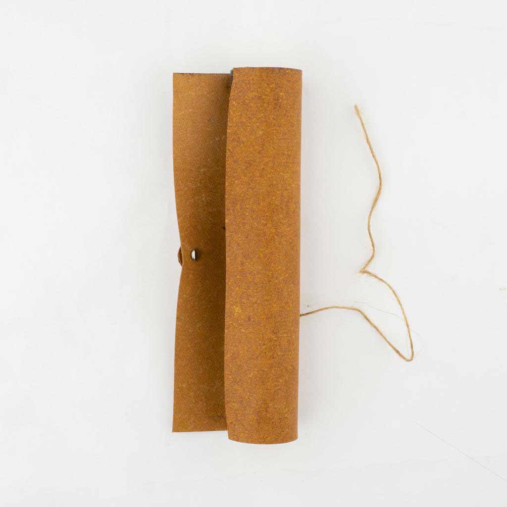 eco-neutral Metal Pen with Recycled Leather Barrel - Brown