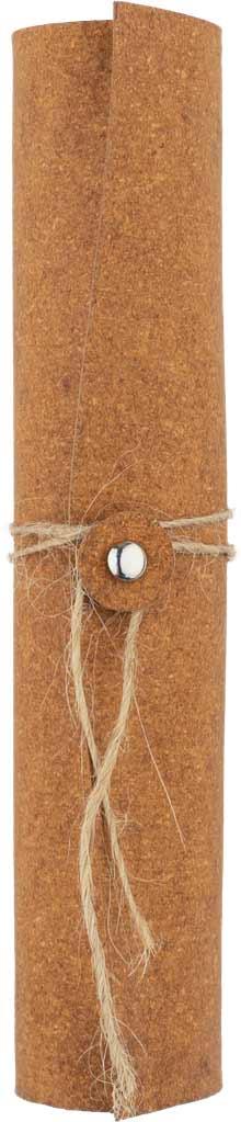 eco-neutral Metal Pen with Recycled Leather Barrel - Brown
