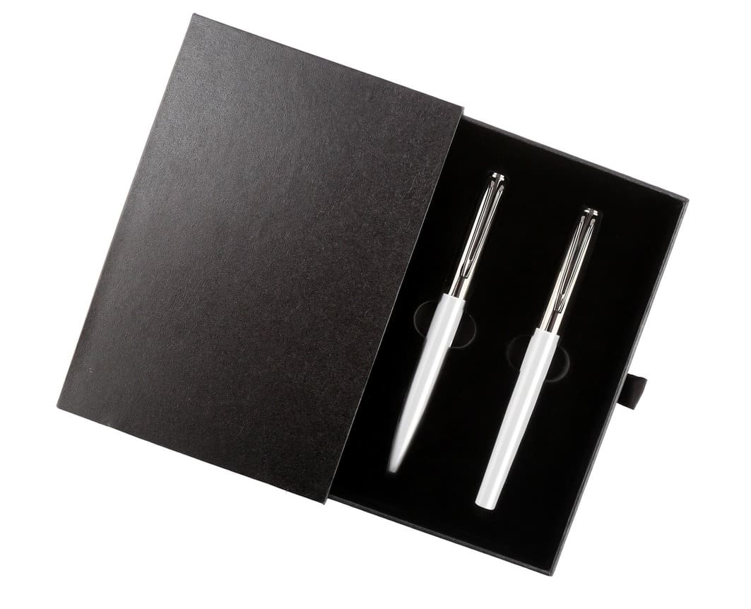 Gift Set of Roller and Ball Pen - White