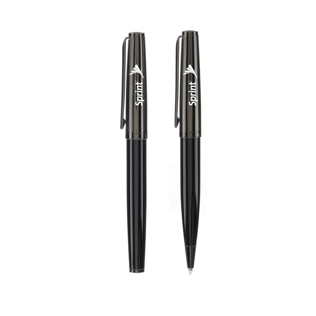 Santhome® Gift Set of 2 Luxury Pens - Black / Chrome