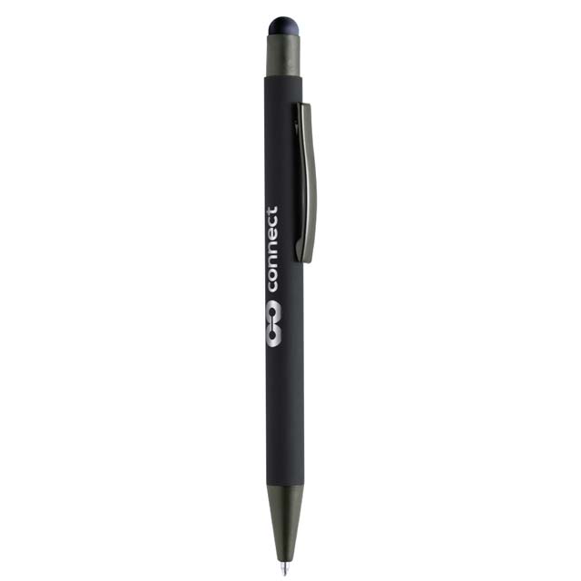 Giftology Metal Soft-touch Ballpen with Stylus - Black