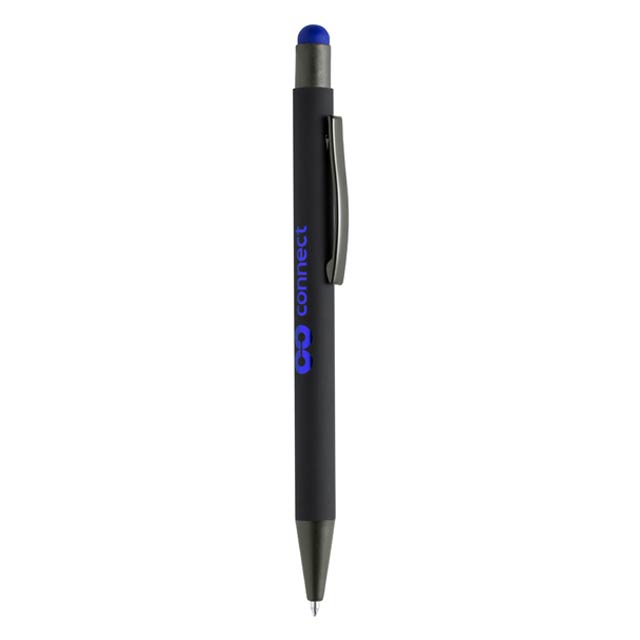 Giftology Metal Soft-touch Ballpen with Stylus - Blue