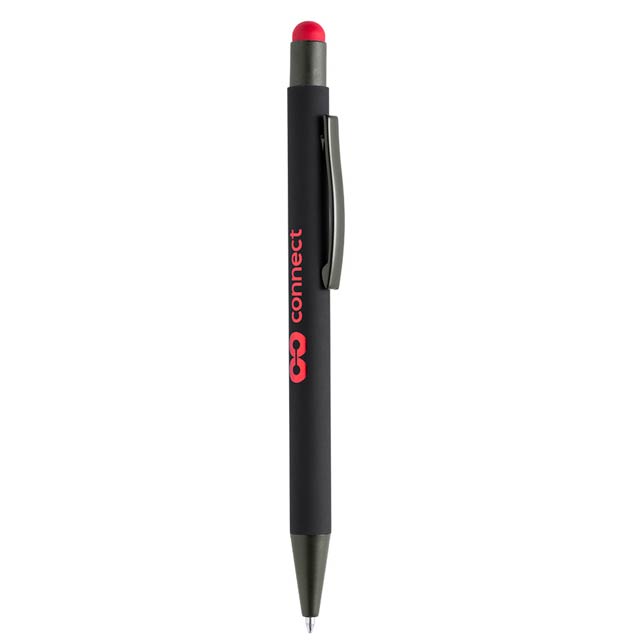 Giftology Metal Soft-touch Ballpen with Stylus - Red