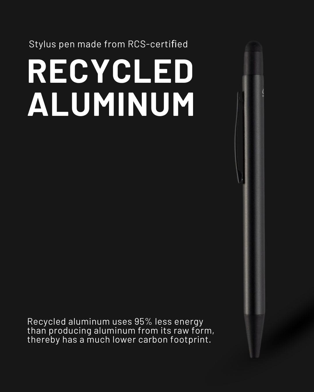 Recycled Aluminum Ball Pen - Black